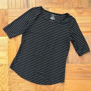 Apt. 9 Black Striped Women's Top